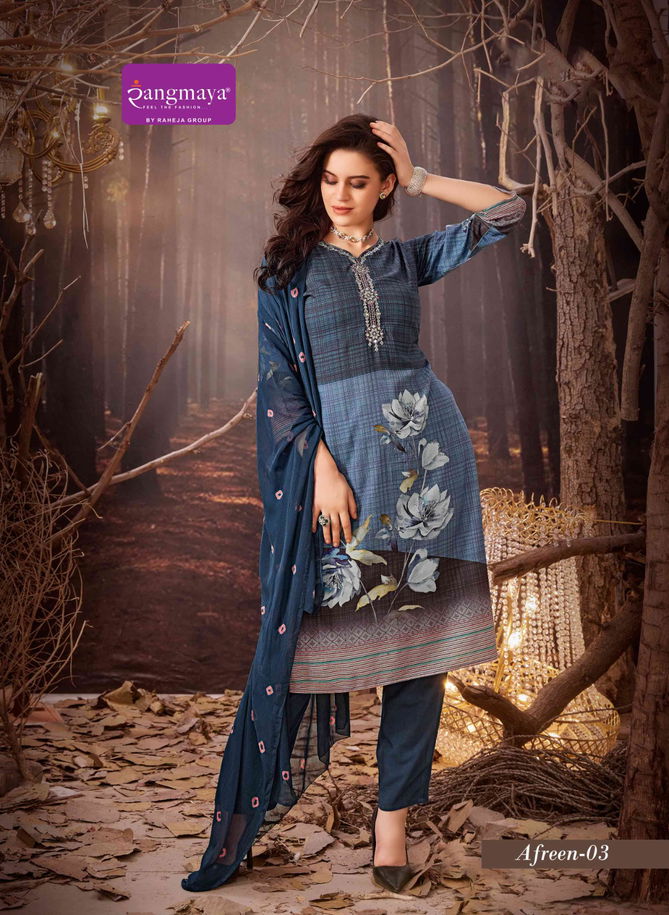 Afreen By Rangmaya Rayon Printed Kurti With Bottom Dupatta Orders In India